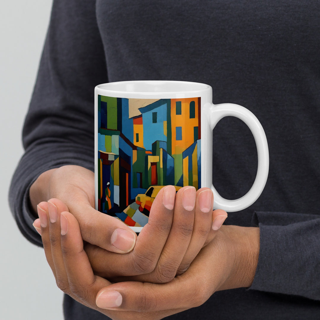 A Lonely Street Before Waking UP White glossy mug1