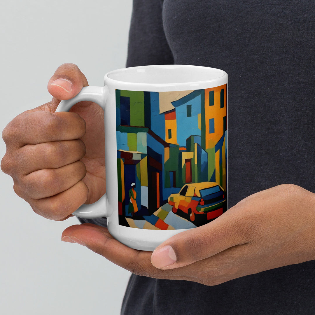 A Lonely Street Before Waking UP White glossy mug4