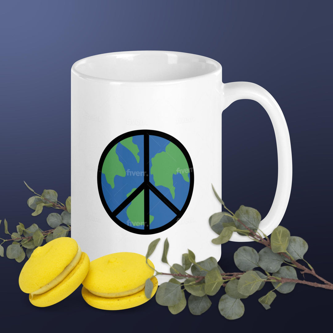 World Peace - White glossy mug