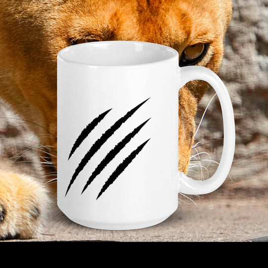 Lion  Claws White glossy mug