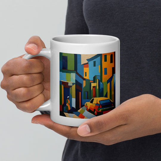 A Lonely Street Before Waking UP White glossy mug6